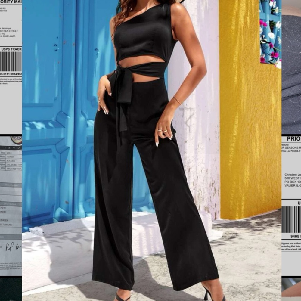 Shein One Shoulder Jump Suit